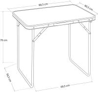 GREATOOL Mesa de Camping Plegable de Acero 80x60x70cm, madera MDF, estructura de acero - details 3