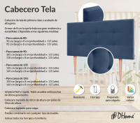 DHOME Cabecero Capitone Tapizado Polipiel o Tela Acualine con 8cm de Grosor Cabezales de Cama Acolchado Capitoné Cabeceros de Cama (Azul Tela) - details 7