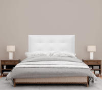 DHOME Cabecero Capitone Tapizado Polipiel o Tela Acualine con 8cm de Grosor Cabezales de Cama Acolchado Capitoné Cabeceros de Cama (Blanco Polipiel) - details 2