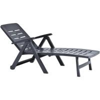 Ipae-Progarden Tumbona Smeraldo Plegable con Respaldo Multiposición y Ruedas - Blanco para Exterior - details 5