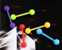 2 unids/lote de piercing de estilo indio luminoso, 1,6x19x6mm, piercing de lengua de barra recta, joyería corporal acrílica de calibre 14, anillo tragus - details 4