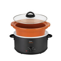 JATA JEOL2135 JEOL2145- Olla de cocción lenta con capacidad de 3,5 y 5 litros, Cuba cerámica de terracota extraíble y apta para lavavajillas y horno, 3 niveles de calor, Tapa de cristal, Cocina sana y tradicional - details 4