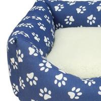 CAMA PARA PERROS - Azul oscuro, estampado de huellas, Razas pequeñas, 50x45 cm, Arquivet - details 1