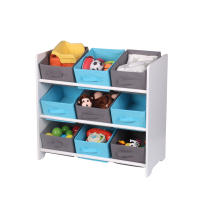 ARISE SHOP-Estantería de almacenaje para habitación infantil 9 cestas azul y gris,Rosa y gris - details 1