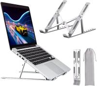 Soporte Ordenador Portátil aluminio Plegable, Soporte para Ordenador Portátil Mesa Altura Ajustable, Laptop Stand para Escritorio Compatible con MacBook Air Pro, ASUS HP Surface Lenovo 5-15,6