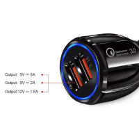 Niucom Cargador de coche carga rápida para móvil Qualcomm 3.1 adaptador dual USB para mechero encendedor coche con luz LED - details 1