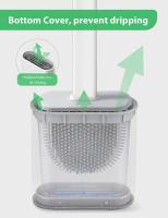 Aitsite-escobilla de baño de 1 piezas, escobilla de inodoro y soporte de silicona con mango largo de plástico antideslizante - details 1