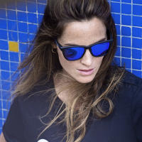 VOOGLERS - POLARIZED UNIQUE Madrid Night Gafas de Sol Polarizadas Para Hombre y Mujer Unisex, UV400, Cristales Lentes de Espejo Azules, Moda / Verano, Montura Negra Brillo - details 1