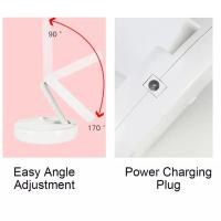 Espejo Led plegable con carga USB o batería, espejo de tocador blanco para maquillaje, cosmético con luz - details 4