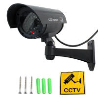 Cámara de seguridad simulada disuasoria para prevenir robos y asaltos cámaras para exterior e interior de casa CCTV con luz LED roja intermitente - details 1