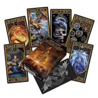 Fournier Tarot Dragón Ilustraciones de Anne Stokes 78 cartas Fantasía y magia Instrucciones en español, inglés, francés, alemán y portugués Adultos Juego mesa Jugar Esotérico Esoterismo Aprender Cartas fáciles Fácil Tirada Adivinatorio - details 0