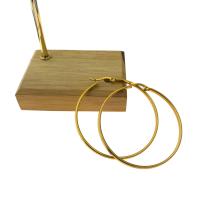 S&LE CHIC® Pendiente Aro Circular Plano para Mujer en Acero Inoxidable - details 1