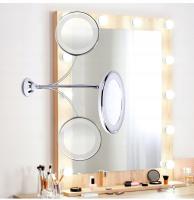 Espejo de Maquillaje con Aumento 10X de Cuello de Cisne Redondo con Luz LED, Ventosa de Sujeción, Flexible y Ajustable 360˚ Espejo de Baño para Afetitado - details 0