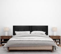 DHOME Cabecero de Polipiel o Tela AQUALINE Pro cabeceros Cabezal tapizado Cama Lujo (Negro Polipiel) - details 11