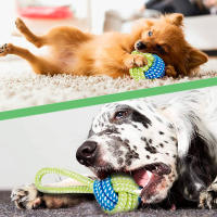 Juguetes de cuerda para morder para perros, juguetes para morder para cachorros, cuerdas de algodón lavables, juguetes para perros pequeños a medianos - details 1