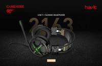 Havit  HV-H2163U Casco Gaming Premium - USB 7.1, Con Vibración Activa, LED Verde, Membranas Premium de 40mm (Dome Z), Frecuencia 20Hz-20kHz, Sensibilidad 110dB±3dB, Micrófono 4.0x1.5mm, Cable 2.5m - Ideal para PC y Consolas - details 3