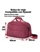 Bolsa de Viaje Ryanair 40 x 25 x 20 cm - Equipaje de Mano Ryanair - Bolsa Viaje Cabina -  3 Colores Disponibles - Benzi - details 4