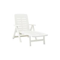 Ipae-Progarden Tumbona Smeraldo Plegable con Respaldo Multiposición y Ruedas - Blanco para Exterior - details 4