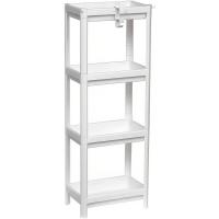 Maxia Market Mueble de Baño Estantería plástico de almacenamiento 4 niveles con gancho 35,5 x 23 x 100 cm - details 0