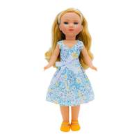 Muñeca Colección Simona de Vinilo 40 Cm. Edición Limitada con Vestido Flores Azul - Folk Artesanía - details 0
