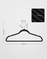 GREATOOL Perchas de terciopelo , 43,5 cm de Largo, Finas, de Gran Capacidad de Carga, con Ganchos Giratorios de 360°, para Camisas de Abrigo Completas, Negro, Pack 8 / 24 / 40/ 80 Unidades - details 1