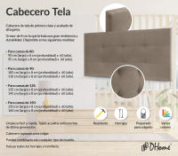 DHOME Cabecero Capitone Tapizado Polipiel o Tela Acualine con 8cm de Grosor Cabezales de Cama Acolchado Capitoné Cabeceros de Cama (Tierra Tela) - details 1