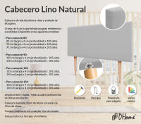 DHOME Cabecero de Lino Natural Liso Cabezal Tapizado Cama Dormitorio Moderno Top Trending (Gris Claro Lino) - details 6