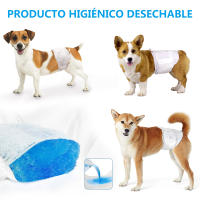 SMELL & SMILE Pañales Desechables para Perro Pañales para Perros Macho Pañal Sanitarios para Perro Mascotas Bragas Higiénicas Suaves absorbentes (M-20.5 x 61 CM) - details 7