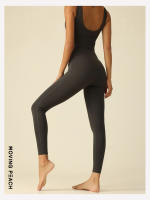 Pantalones ajustados para mujer, mallas suaves de Fitness y Yoga, color melocotón HLL - details 5