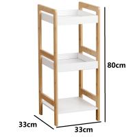 Maxia Market Estantería de Baño de Bambú y Madera MDF Blanca de 3 Niveles - details 0