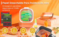 Marctani Papel para Freidora de Aire (100Piezas 16 CM) Accesorios Freidora Sin Aceite, Papel Air Fryer Cuadrado, Moldes Para Freidora de Aire, Desechables, Papel Vegetal Antiadherente, Accessories - details 0
