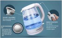 Aigostar Hervidor de Cristal 1,7 L Vidrio Borosilicato Hervidor de Agua Eléctrico con iluminación LED, 2200W Ebullición Rápida con Libre de BPA, Filtro Antical, Apagado Automático, Base 360º, Blanco - details 2