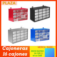 Cajoneras Gavetas Organizadoras Tornillos, Organizador apilable de plástico con 16 cajones para Herramientas pequeñas, Clasificador 16 Compartimiento apilable, Cajonera Multiusos de Material plástico, Clasificador de Cajones - details 0