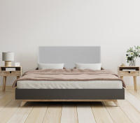 DHOME Cabecero de Lino Natural Liso Cabezal Tapizado Cama Dormitorio Moderno Top Trending (Gris Claro Lino) - details 2