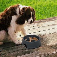 COTTECOTA- Comedero plástico Redondo para Mascotas Bol Mascotas Cuenco Agua Bebedero Plato Animales Comedero Gris Alimentacion Lenta 1.5 l - Diam27 x7.5 cm / 1 l - Diam 24 x 6.5 cm Comedero Antivoracidad Perro Bol Gato Cachorro Mascota. Ref. 16570 16571 - details 2
