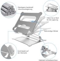 Elevator para Portatil, Atril para Laptop, Soporte de aluminio plegable y fijo para ordenador portátil, soporte portatil aluminio plegable, altura ajustable, ergonómico, Con ventilacion de calor para Macbook Pro/air de 11/13/14/15.6/17 pulgadas - details 3