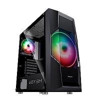 ABYSM Gaming Caja PC ATX Danube HRON Black con 1 Ventilador Frontal de 20 cm, 1 Ventilador Lateral de 12 cm, 1 x USB 3.0, 2 x USB 2.0, Conectores Micrófono y Auriculares, Filtro Superior y HUB - details 1