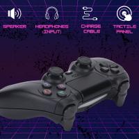 NK Mando para PS4 / PS3 / PC / Móvil Inalámbrico - Wireless Controller con Dualshock, Función Detección 6 ejes, Luz LED, Panel Táctil, Entrada para Auriculares, Cable de Carga incluido - Negro - details 3