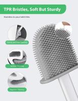 Aitsite-escobilla de baño de 1 piezas, escobilla de inodoro y soporte de silicona con mango largo de plástico antideslizante - details 2