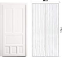 HUSL  Mosquitera Puerta Magnética de Malla 110x220cm/130x220cm/140x240cm, Blanca - Protección Contra Insectos con Cierre Automático - details 1