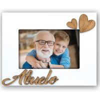 Marco de Sobremesa Zep en Madera Blanca con Escritura y Decoración en Relieve en Forma de Corazón para Fotografías 10x15 - details 5