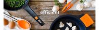 Bra - Lengua de Cocina Efficient, Utensilio Cocina, Acero Inoxidable, Silicona Naranja, Rebañar y Recoger, Apto Lavavajillas - details 2