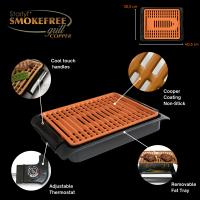 STARLYF Barbacoa eléctrica Smokefree Grill Copper, 1250W, Revestimiento de cobre antiadherente, Cocción uniforme, Termostato Ajustable - details 2