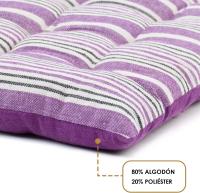 Cojín Acolchado para Silla en Algodón y Poliéster 37 x 37 cm - Decoración Hogar - Ideal para Sillas de Cocina, Comedor, Jardín - details 4