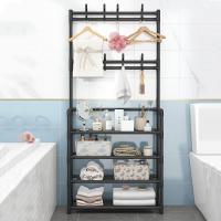 Perchero para almacenamiento de ropa y sombreeos, estante de secado para zapatos, sombrero, muebles, 5 pisos, sala de estar y entrada, dormitorio, organizador de hogar - details 2