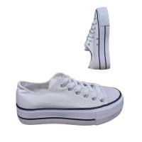 Zapatilla Mujer, Lona, Blancas, Tejano Azul, Rojos, Suela Doble, Cierre Cordones, Deportivas Primavera Verano Casual - details 1