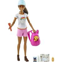 Barbie senderista con perro muñeca articulada con ropa de senderismo y gorra original de Mattel (GRN66) - details 0