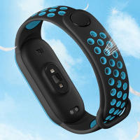 Correas de silicona deportiva para Xiaomi Mi Band 5 Mi Band 6 pulseras porosas ajustables con cierre de botón y tejido impermeable - details 2