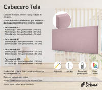 DHOME Cabecero de Polipiel o Tela AQUALINE Liso Cabeceros Cabezal Tapizado Cama Lujo (Salmón Tela) - details 1