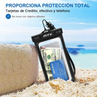 M.TK TR9182 Funda Impermeable  con Resistencia IPX8, Universal para Móvil, Protección Completa contra Agua y Polvo, Compatible con iPhone 13/12 /XS Max/XR/X/8/7+ y Samsung S20/S20+/S10/S10e/S9/Note8 hasta 7", Ideal para Viajes, Playa y Natación - details 2